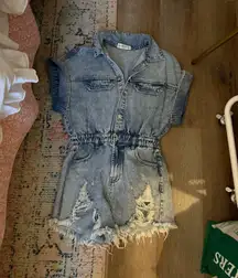 Pants store denim romper 