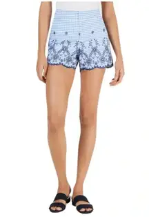 MAISON JULES Womens Light Blue Embroidered Printed Shorts Size 8