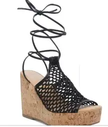 Wild Pair Haylinn Platform Wedge Heel Tie Up Strappy Sandals. Size 7.