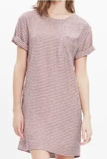 Madewell‎ Gingham Shift Dress Small Red White Checkered Sleeveless Viscose