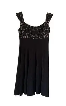 1499 London Times Black Lace Midi Dress Size 4