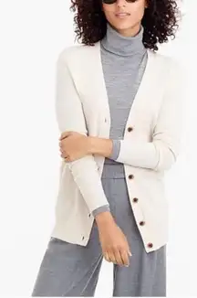 J.Crew  Wool Cashmere V-Neck Button Boyfriend Cardigan Sweater