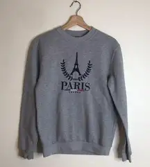 Paris tour D or ladies grey 90s style Eiffel Tower sweater size small