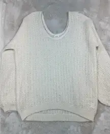 Aritzia Wilfred Gray Waffle Knit  Sweater Size M Cream