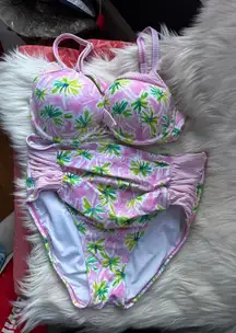 Crown & Ivy Pink Floral  Two-Piece Swimsuit