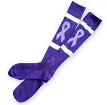 Purple Ribbon Tall Socks