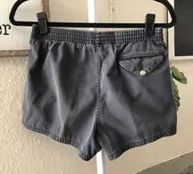 100% COTTON elastic waist  dark grey shorts.