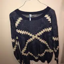 Great navy and cream chunky knit sweater