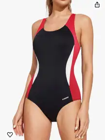 One Piece Athletic Swimsuit for Women Adjustable Strap Bathing Suit Tummy Control Swimming Suits Swimwear