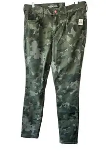 Old Navy  ROCKSTAR SUPER SKINNY MID-RISE Green Camo Camouflage Jeans 12 NEW