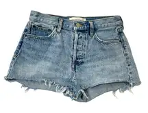 Aritzia Denim Forum Ex Boyfriend Cut-Off Denim Jean Distressed Shorts size 25