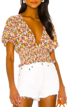 Faithfull the Brand • First Light Red Vionette Floral Cottagecore Blouse Size 4