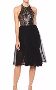 NWT Dress The PopulationTatiana Sequin Dress Black Gold