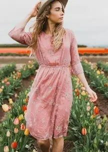 Piper & Scoot: The Taylee Lace Ruffle
Dress in Mauve, New With Tags