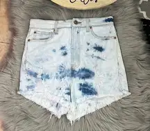 NWOT BBJ Edgy Black High Waisted Acid Wash Fringed Shorts sz 3/26