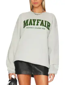 The Mayfair Group Womens Everyone's Welcome‎ Fleece Sweatshirt Size S/M Gray