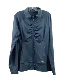 Adidas Climalite Zip-up Gray Long Sleeve Athletic Jacket