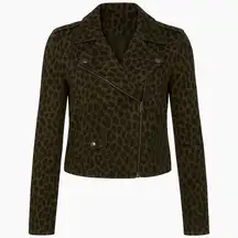 Sanctuary Crafted & Tailored Brown Leopard Moto‎ Style Jacket NWOT Size XXS