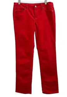 Ann Taylor  Orange Red Modern Straight Corduroy Pant Size 30/10