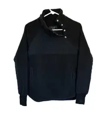 Abercrombie & Fitch Black Quilted Snap Long Sleeve Black‎ Sweatshirt Size XS