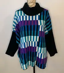 Multiples oversized boxy cowl neck poncho sweater L/XL