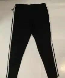 Rue21 Black and White Leggings with Side Stripes