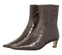 Michael Kors Women’s Cosmo Kitten Heel Bootie- Chocolate Brown Leather- Size 8.5