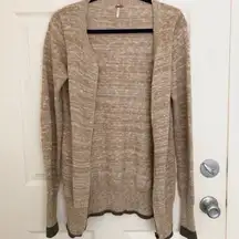 Free People tan brown zip up cardigan
