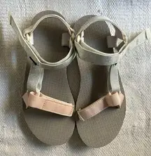Teva Glittery White and Pink Sandals