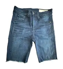 Rag And Bone Size‎ 25 Denim Jean Shorts Jorts Dark Wash Cut Off Stretch #D1-10