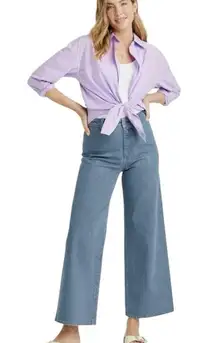 NEW UNIVERSAL THREAD High Rise Sailor Wide Leg Jeans Gray Blue Wash Size 8