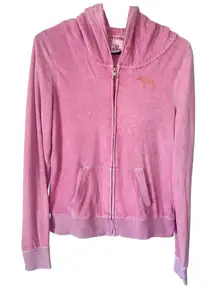 Y2K VS PINK Terry Cloth Full Zip Hooded Jacket!