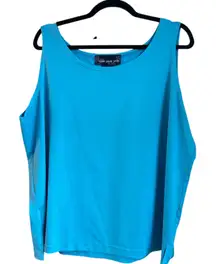 Susan Graver Womens Tank Top Size 22W Liquid Knit Travel Beach Stretchy Comfy