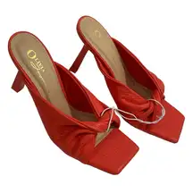 NEW Olivia‎ Jaymes Bright Orange Red Size 7 Sandals Open Back Square Toe Shoes