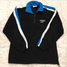 Panthers Striped Quarter Zip Fleece Pullover M