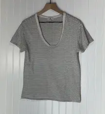 AG Adriano Goldschmied Striped Tee XS Scoop‎ Neck Soft Cotton Y2K Minimalist
