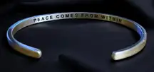 Mantraband Peace Comes From Within cuff bangle bracelet 