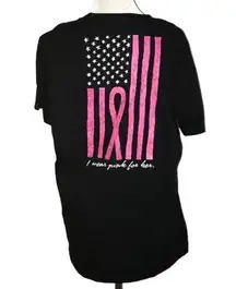 BREAST CANCER AWARENESS "I WEAR PINK FOR HER" FLAG TEE SIZE XXL