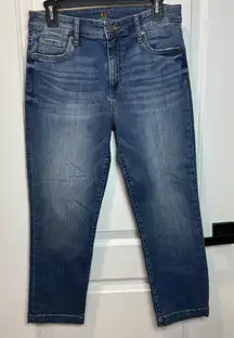 kUT From The Kloth High Rise Crop Straight Leg Blue Jeans Sz 6