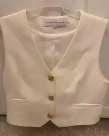 Endless Rose White Cropped Blazer Vest