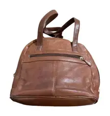 SONOMA Genuine Leather Purse Brown Zippered Pockets Top Handle​​