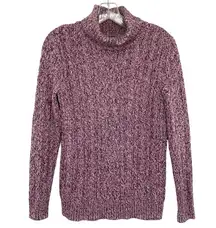 Croft & Barrow Cowl Neck Knit Heathered Burgundy Sweater