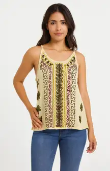 Sacred Threads Boho Embroidered Tank Top One Size Fits Most
