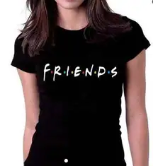 NWT FriendsT-Shirt Cool Show Friends Tv Tee Black