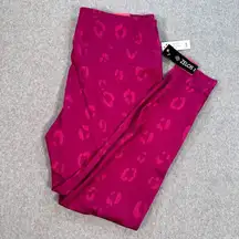 Zelos Animal Print Leggings Pink Leopard Full Length Women's 2X New Activewear