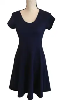 FRENCH ATMOSPHERE Navy A-line‎ dress. No tag for size.