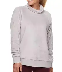 Gaiam  Lux Faux-Fur Cowlneck Pullover sweatshirt in pale lilac color size XS