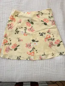 Yellow Floral Mini Skirt