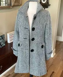 Black White Textured Coat