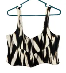 Banana republic printed linen blend crop top Size 14 NEW #741